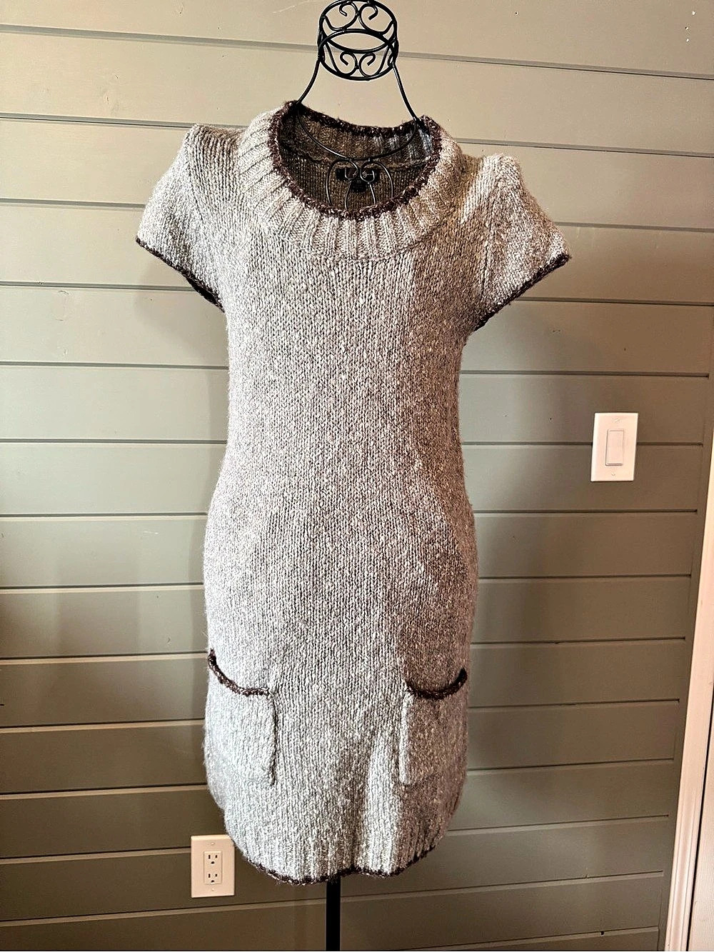 Forever 21 Knit sweater Dress in Brown & Gray Size Medium